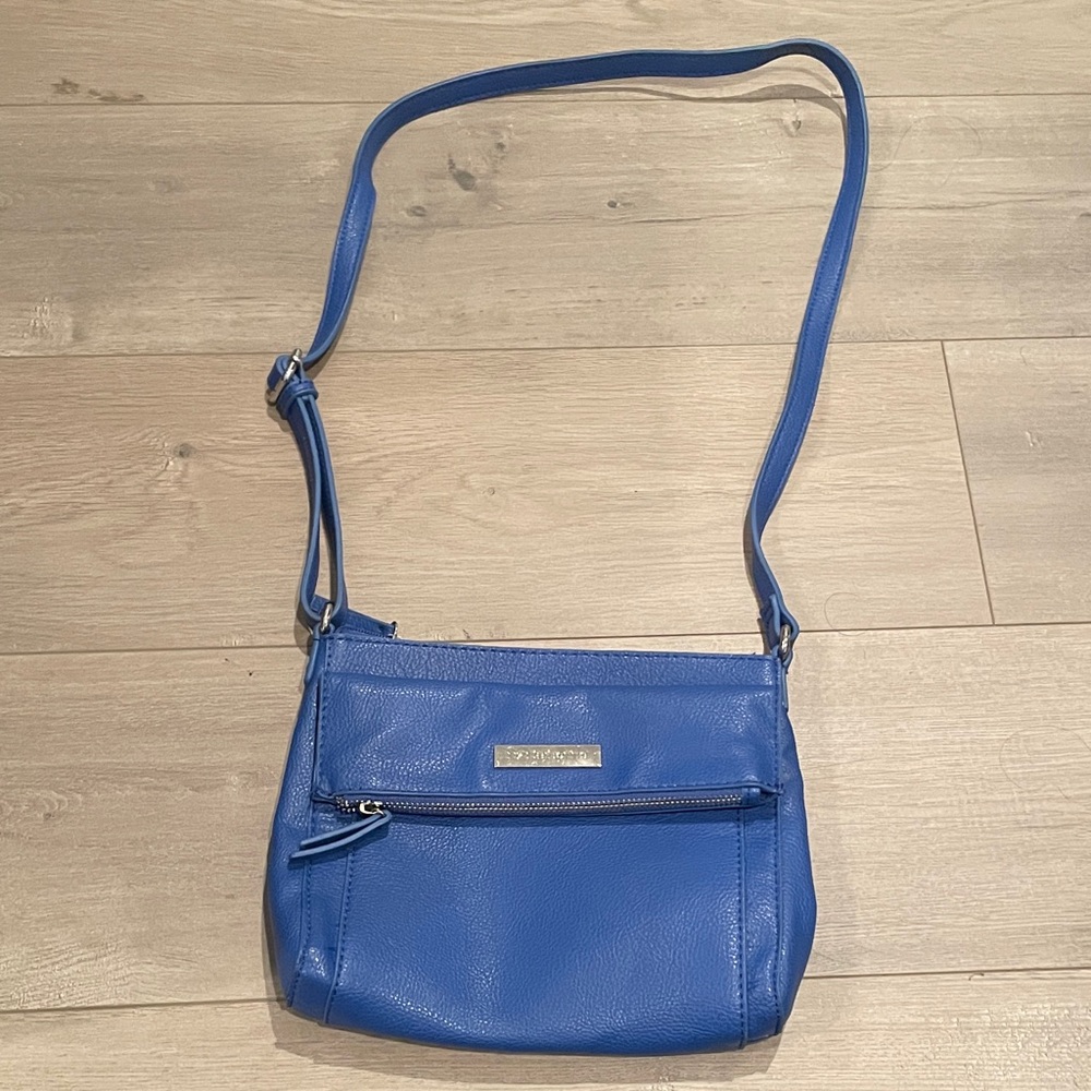 Blue Liz Claiborne Leather Crossbody Bag